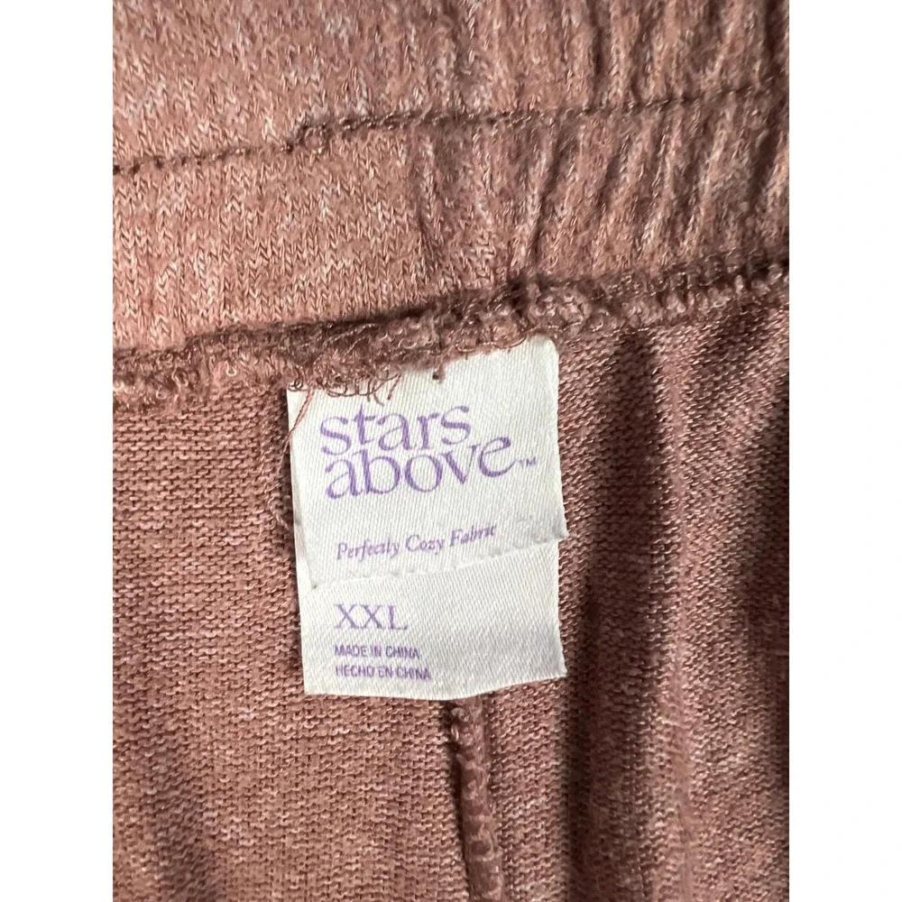 Stars Above Lounge Pants Women XXL Mauve Perfectly Cozy Wide Leg Drawstring Soft